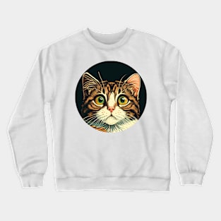 Surprise Cat Face Cute Funny Happy Everyday Crewneck Sweatshirt